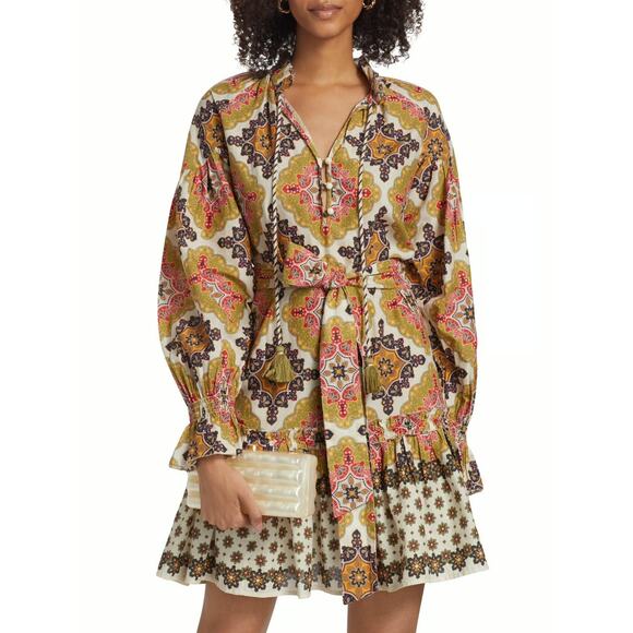 Cara Cara Dresses & Skirts - Cara Cara 100% Cotton Orange Brown Poppy Floral Mini Dress Size Medium